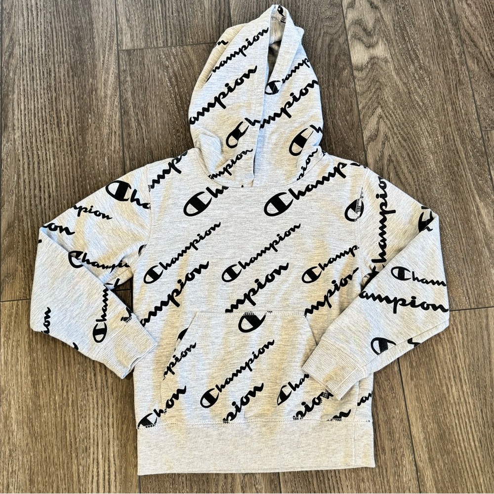 Champion Kids Grey Hooded Sweatshirt - 7